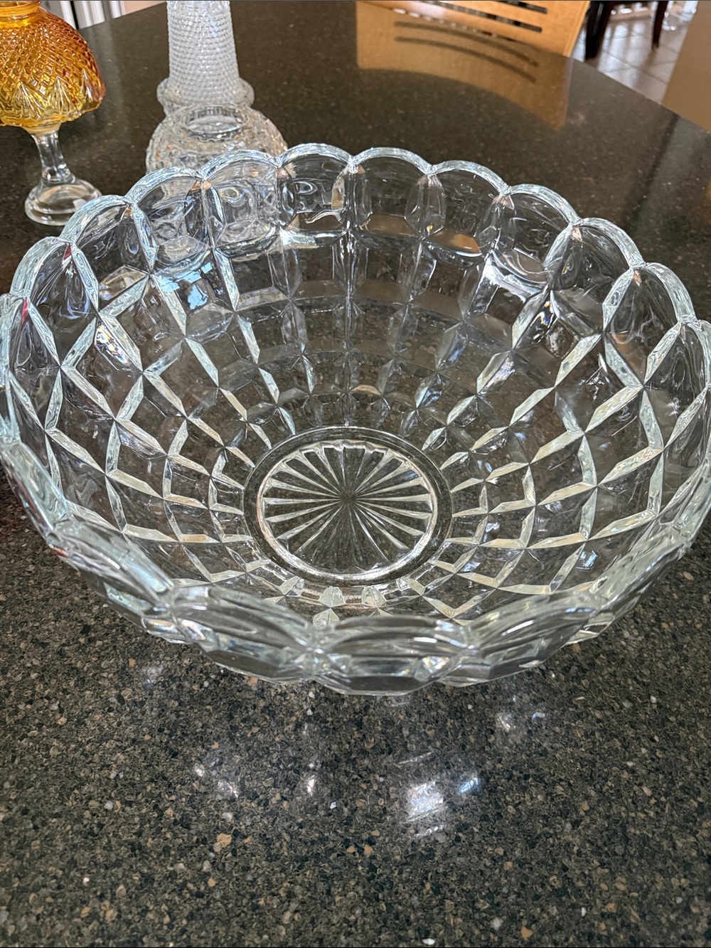 Vintage (1950s) Tiffin Square Diamond glass bowl